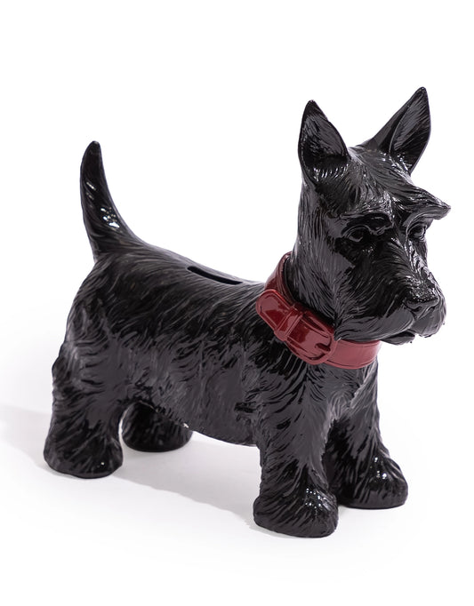 Schwarze Terrier-Spardose – charmantes Detail mit Charakter