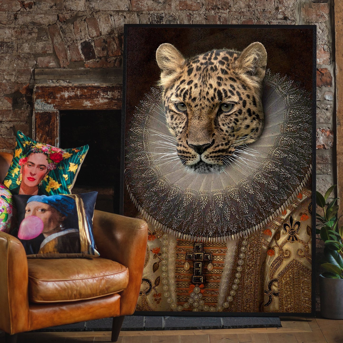 Queen Leopard Portrait Kunstdruck