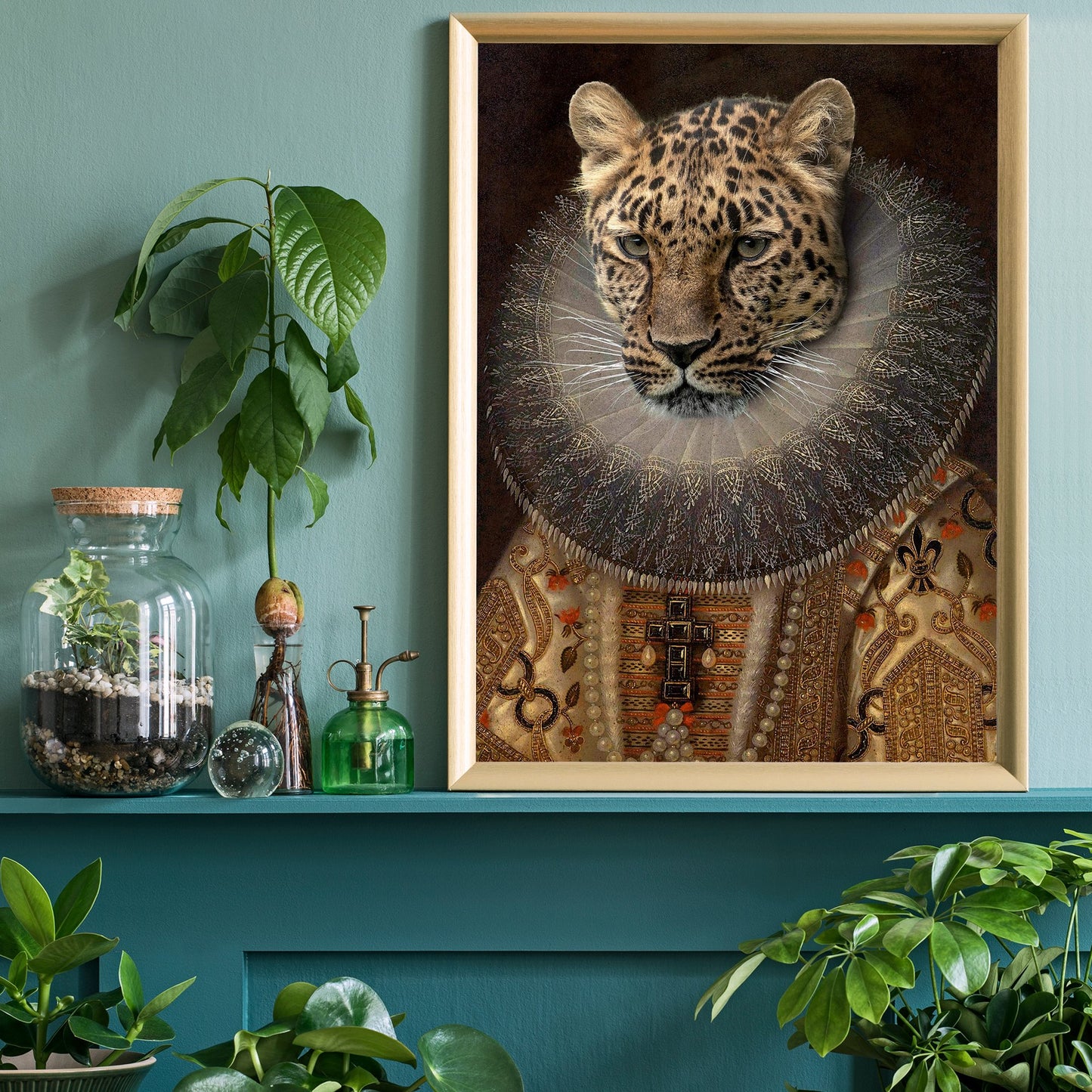 Queen Leopard Portrait Kunstdruck