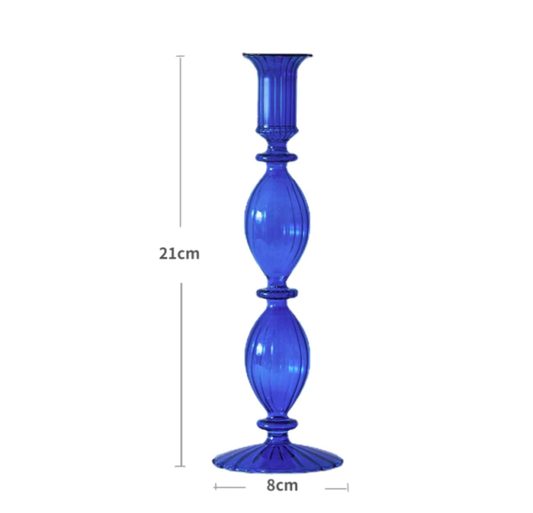 Kerzenständer aus blauem Borosilikatglas