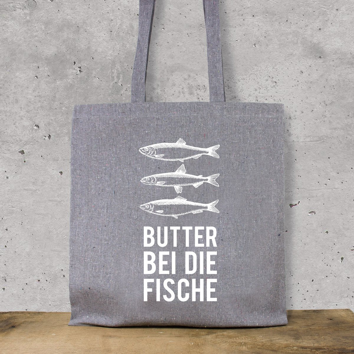 Baumwoll-Beutel Butter bei die Fische